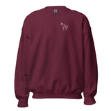 Sketch Horse Slow Sunday | Crewneck Sweatshirt in Maroon — front view