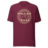 Dallas Texas Pegasus tee in Maroon on white background