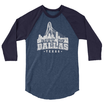 Varsity Dallas Skyline (Dark) | 3/4 Sleeve Raglan Shirt